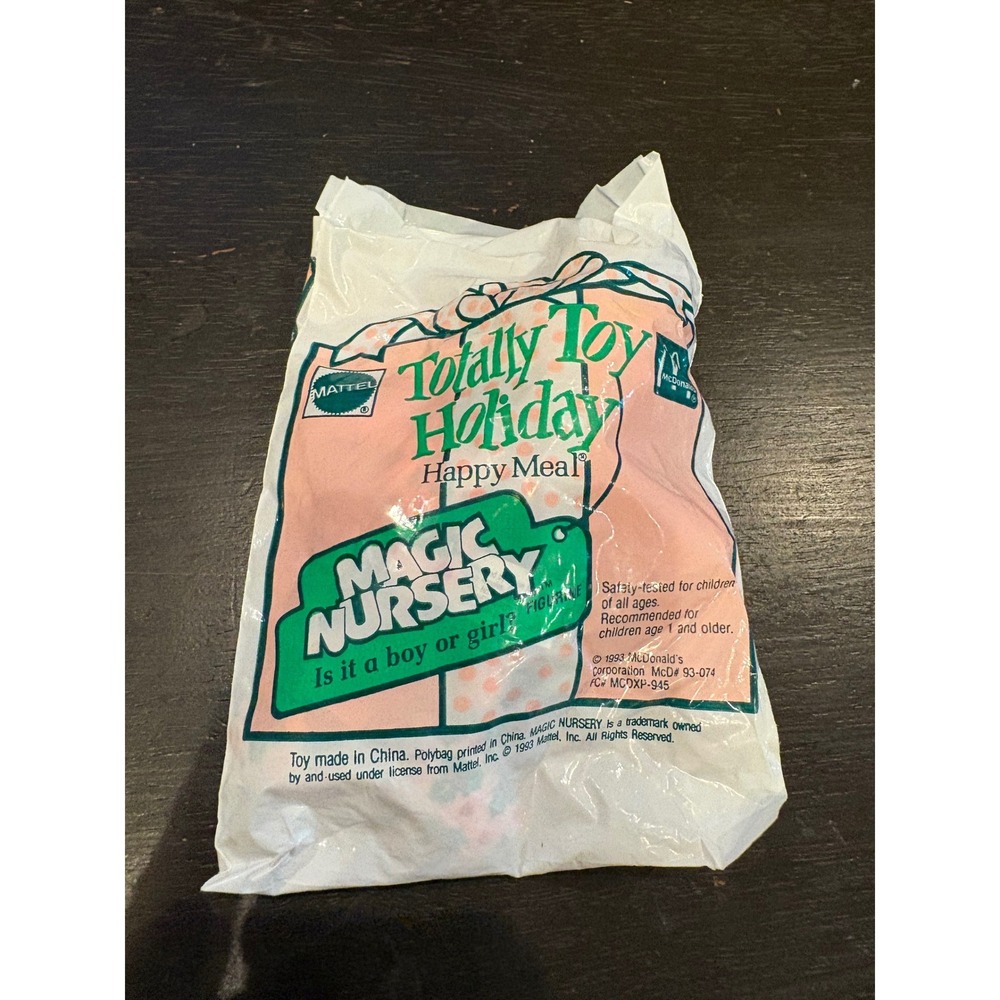 Mattel Magic Nursery Doll Plush 5 In McDonalds 1993 Christmas Holly Vintage NEW